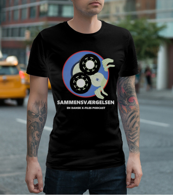 Sammensværgelsen En Dansk X Files Podcast Alien Wheel Design T-Shirt