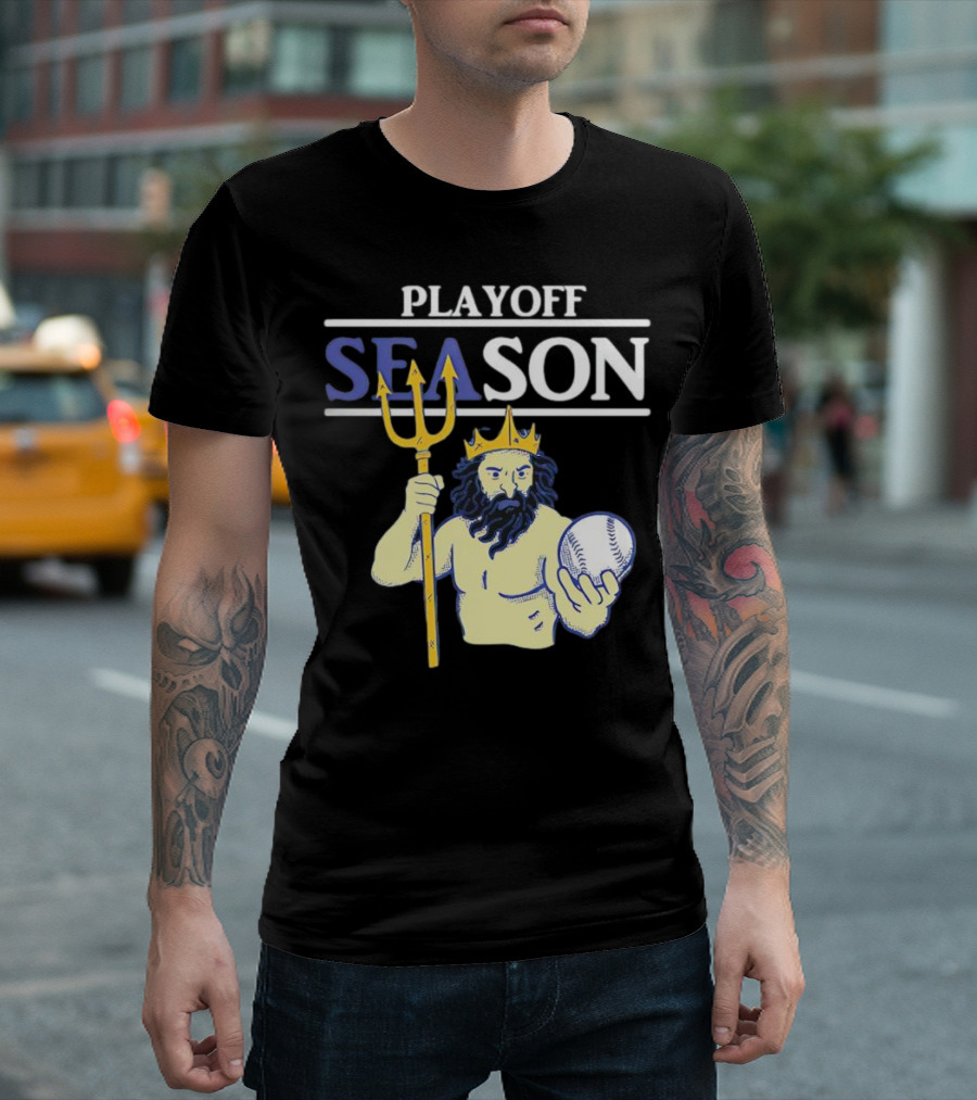 Seattle Mariners Playoff Season Poseidon Baseball Trident T-Shirt