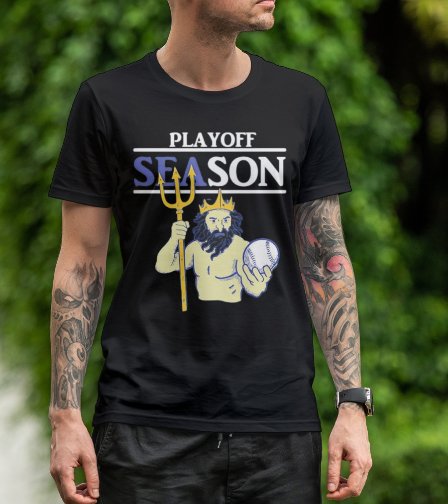 Seattle Mariners Playoff Season Poseidon Baseball Trident T-Shirt