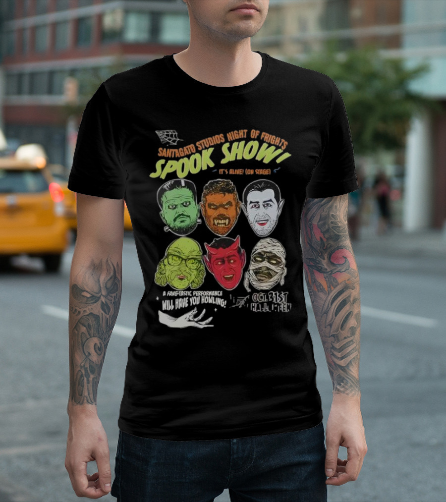 Santagato Studios Night Of Frights Spook Show Monster Mash Live On Stage T-Shirt