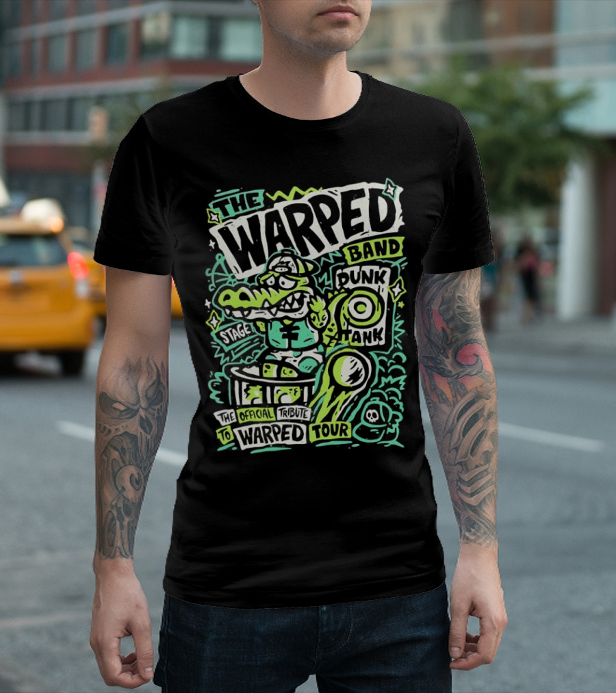 The Warped Band Dunk Tank Warped Tour Crocodile Cartoon T-Shirt