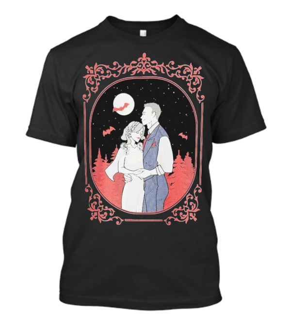 Ali Hazelwood’s Bride And Groom Halloween Romance Under Moonlight T-Shirt