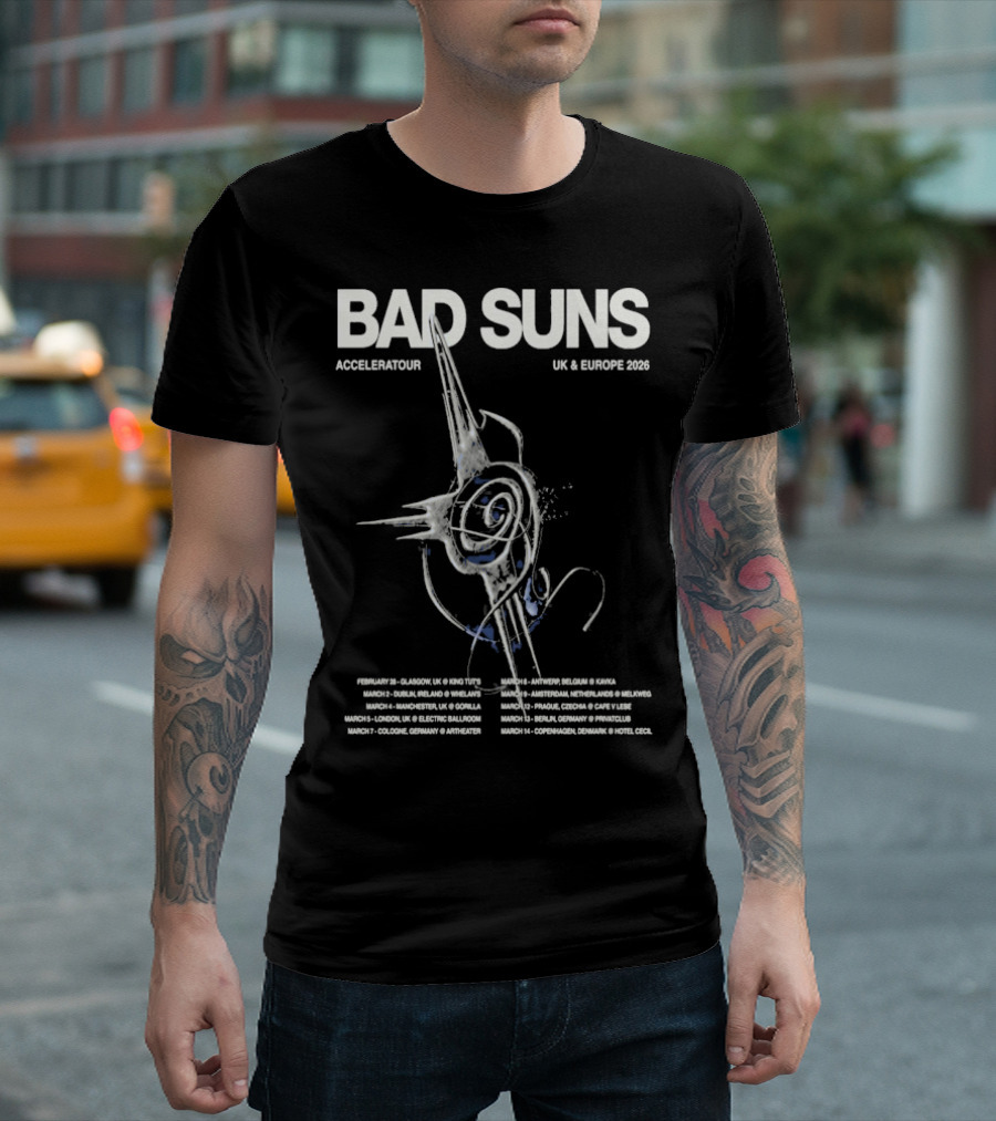 Bad Suns Accelerator UK & Europe 2026 Tour Dates and Locations T-Shirt