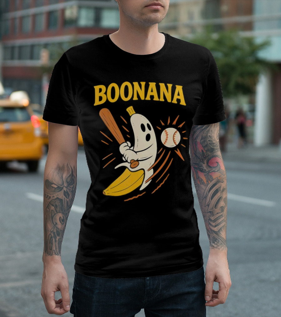 Boonana Baseball Funny Halloween Ghost Banana Costume T-Shirt