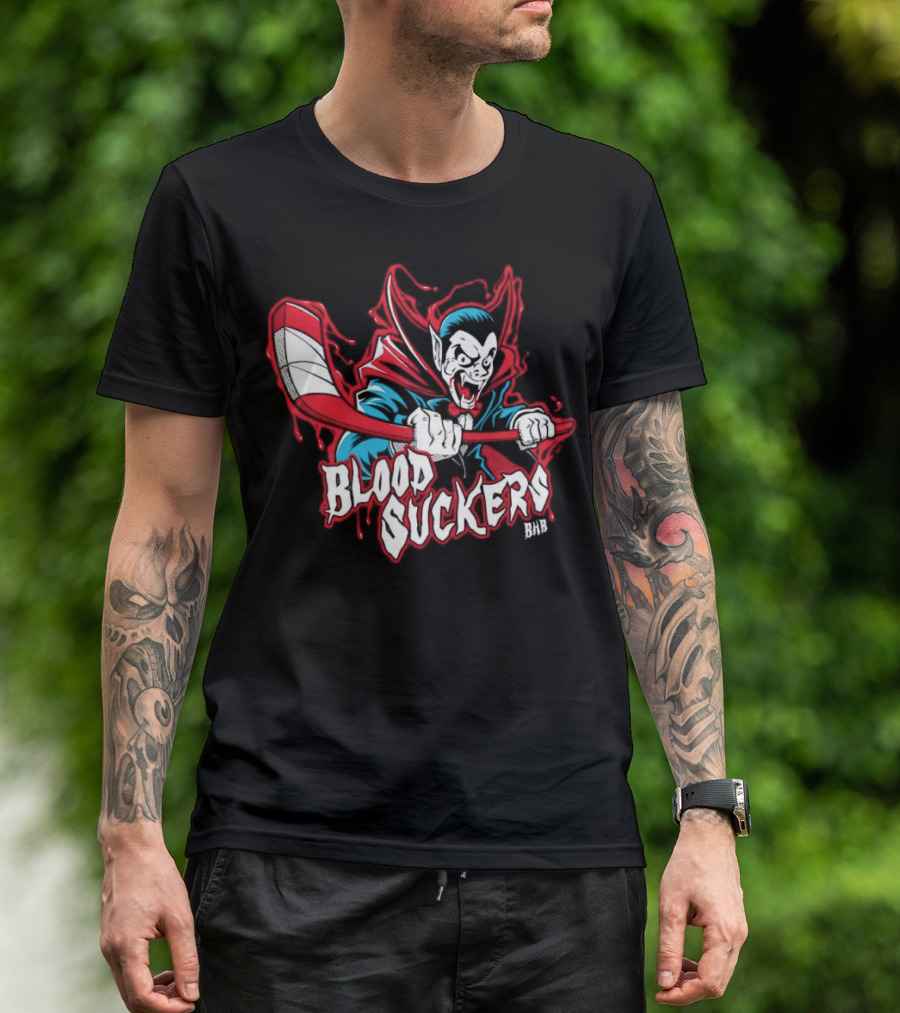 Count Dracula Blood Suckers Hockey Vampire T-Shirt