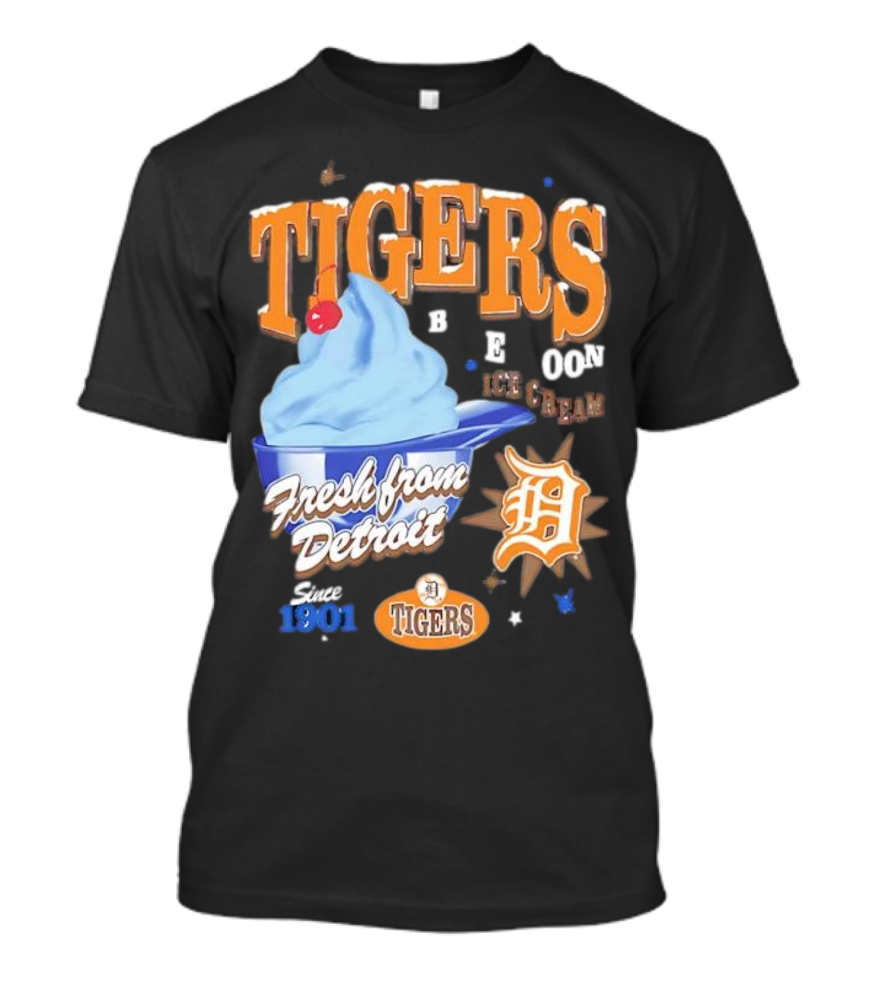 Tigers Blue Moon Ice Cream Fresh From Detroit Since 1901 T-Shirt