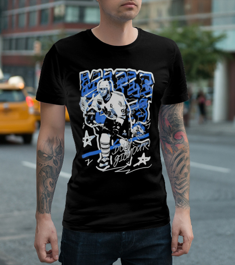 Doug Gilmour Toronto Maple Leafs Number 93 Hockey Player Signature Skating Stars T-Shirt