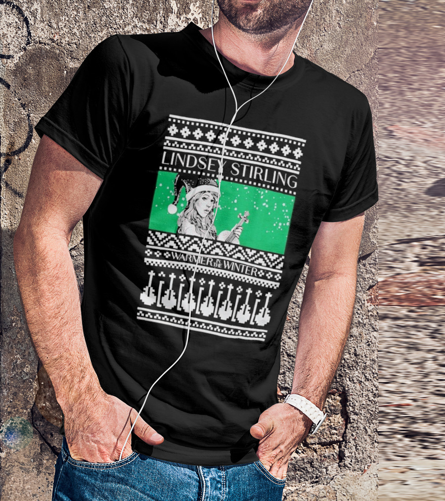 Lindsey Stirling Warmer In The Winter 8 Bit Ugly Holiday Xmas Christmas Santa Violin T-Shirt