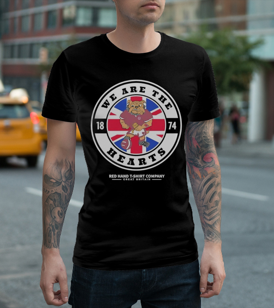 We Are The Hearts 1874 Red Hand Company Great Britain Union Jack Bulldog T-Shirt