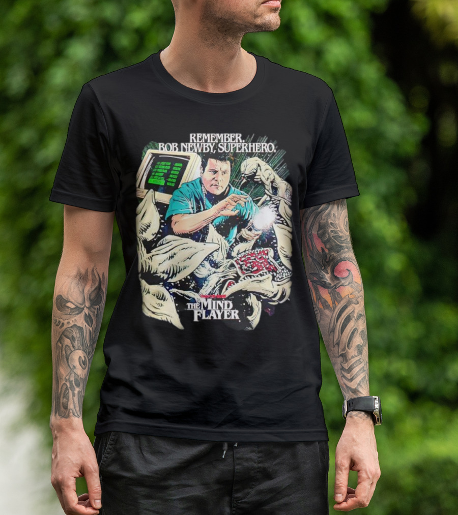 Stranger Things Season 2 Butcher Billy The Mind Flayer Remember Bob Newby Superhero T-Shirt