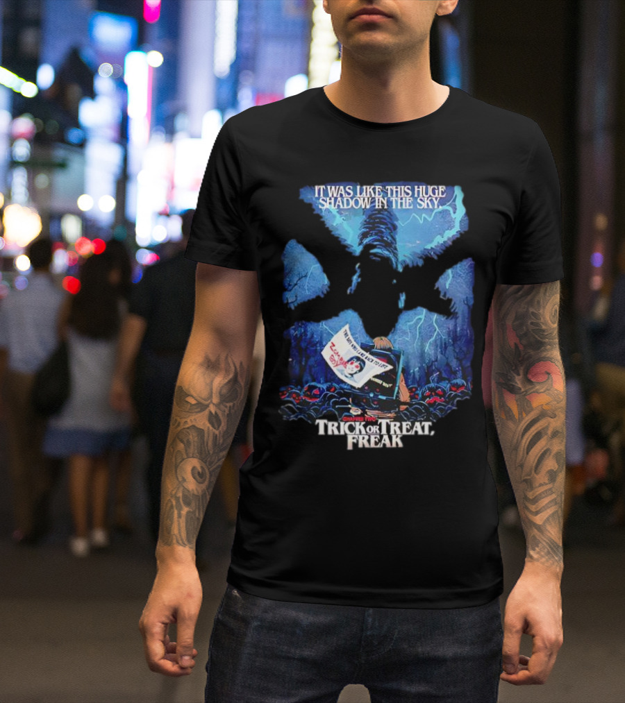 Stranger Things Season 2 Butcher Billy Trick Or Treat Freak Huge Shadow In The Sky T-Shirt