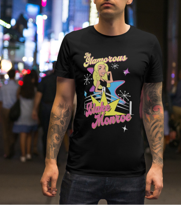 The Glamorous Blake Monroe Retro Wrestling Starburst T-Shirt