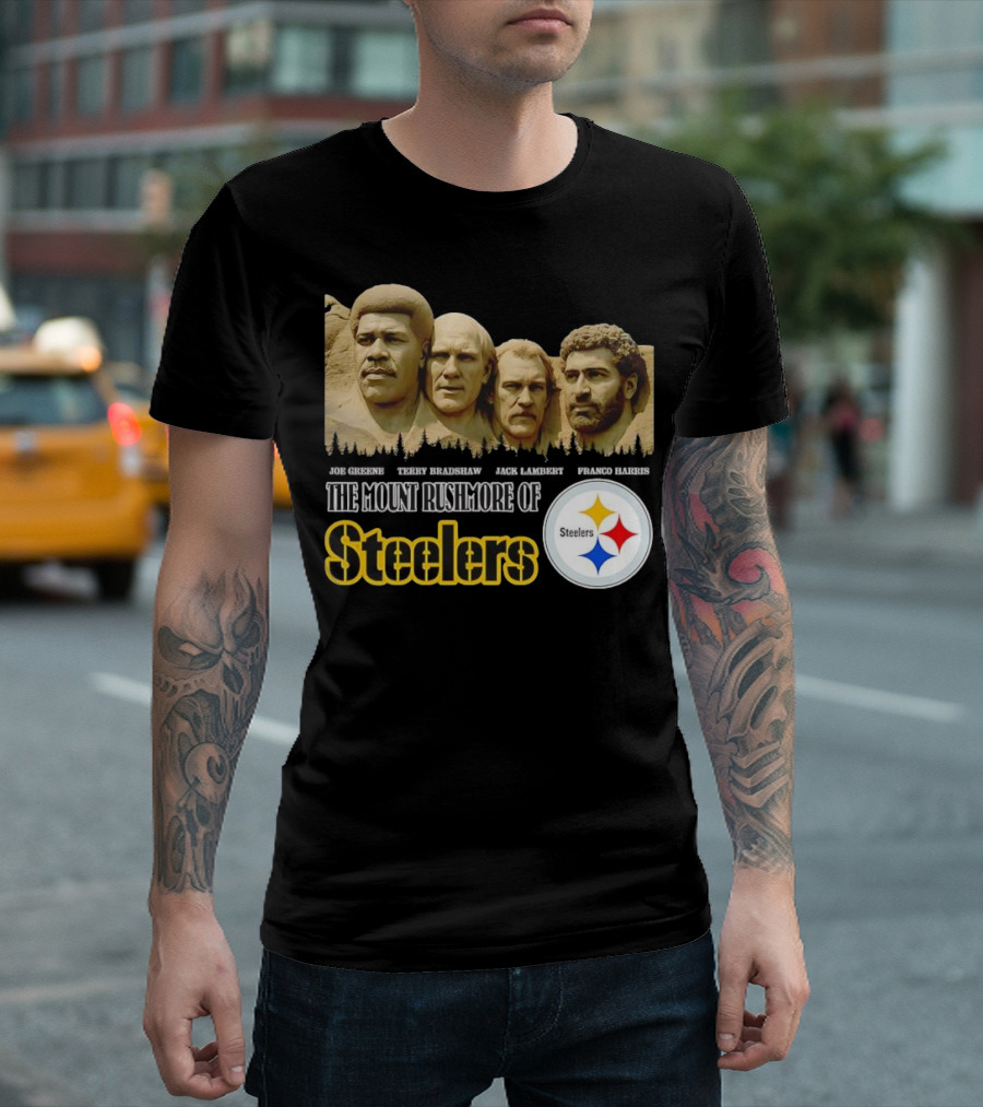 Joe Greene Terry Bradshaw Jack Lambert Franco Harris The Mount Rushmore Of Steelers T-Shirt