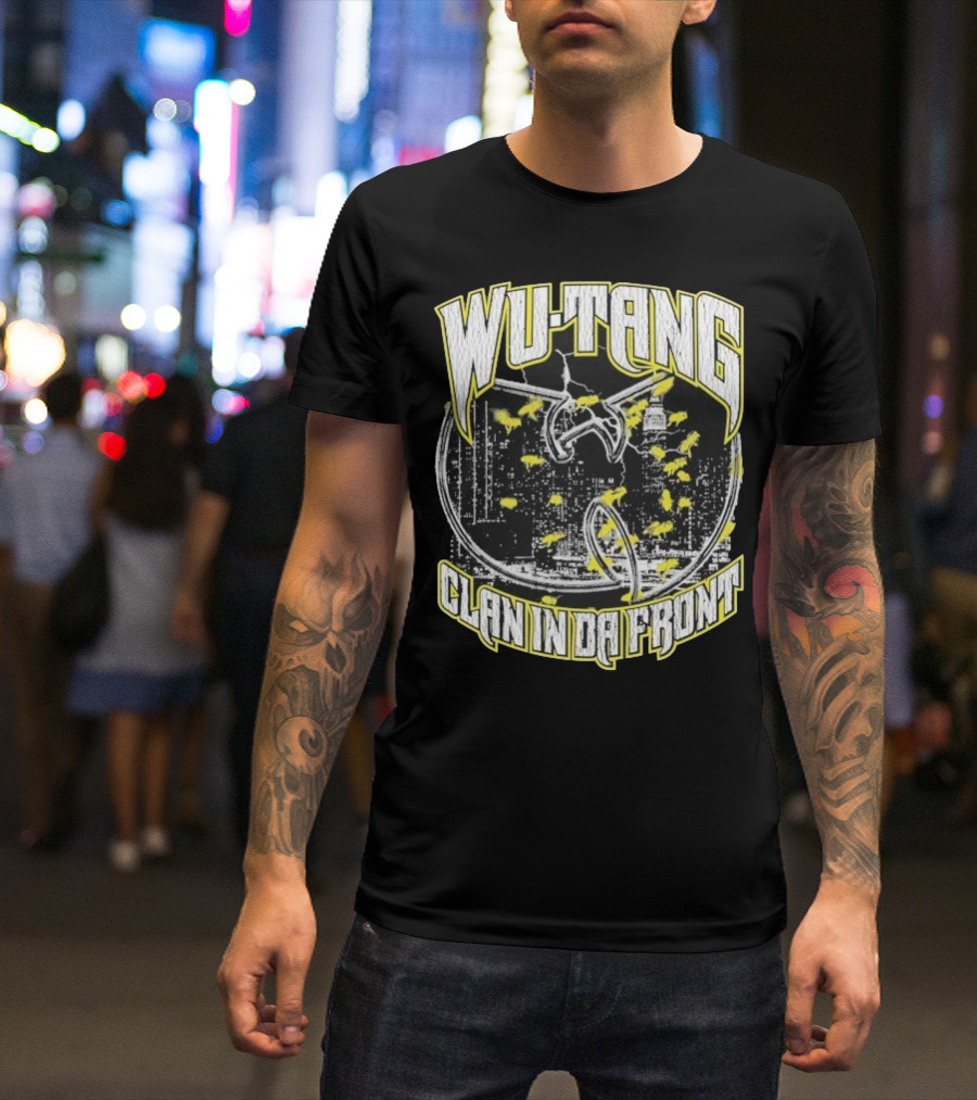 Wu-Tang Clan In Da Front City Skyline Yellow Bats T-Shirt