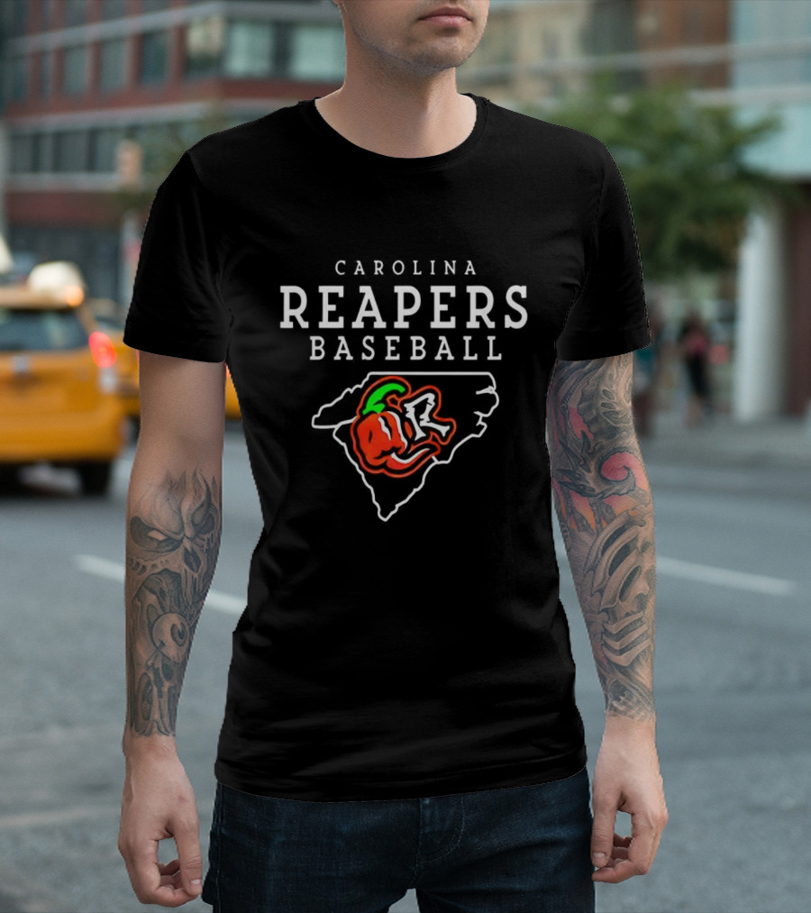 Carolina Reapers Baseball CR North Carolina Map 2026 T-Shirt