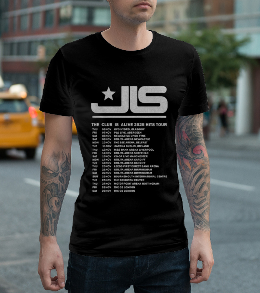 JLS The Club Is Alive 2025 Hits Tour Dates And Cities T-Shirt