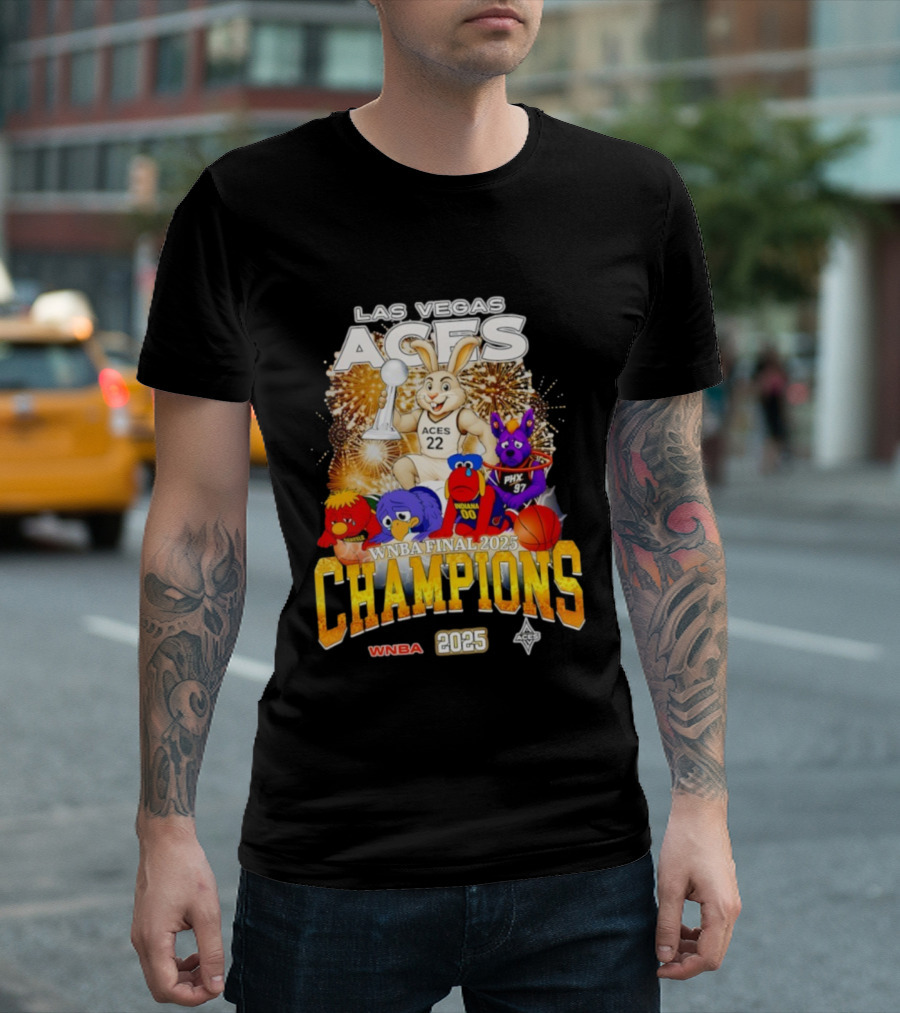 Las Vegas Aces 2025 WNBA Final Champions Phoenix Indiana Seattle Mascot T-Shirt