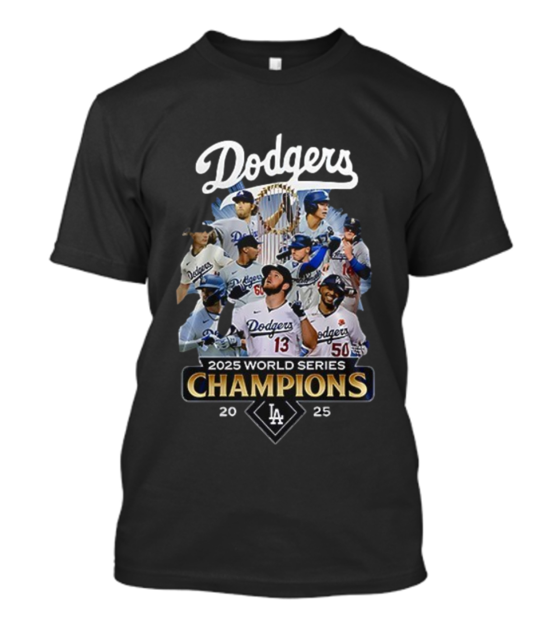 Dodgers 2025 World Series Champions Team Collage T-Shirt