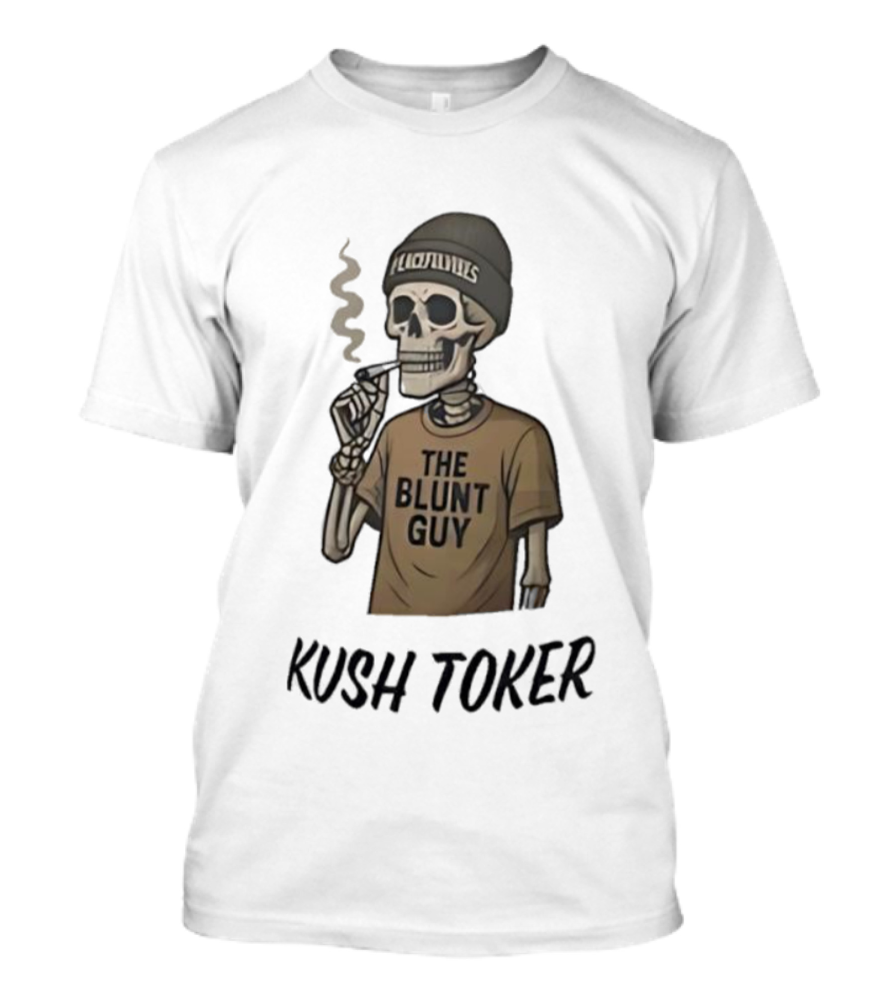 Kush Toker Skeleton Smoking The Blunt Guy T-Shirt