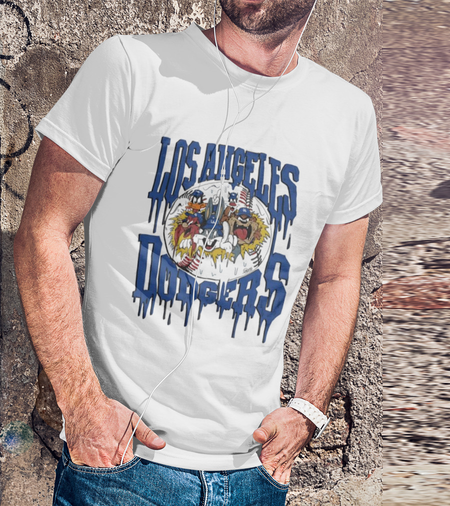 Los Angeles Dodgers Looney Tunes Dripping Vintage Style T-Shirt