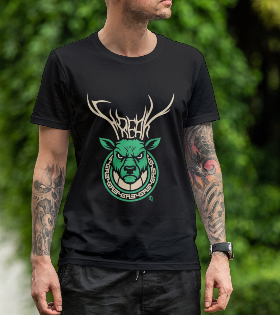 Milwaukee Bucks Deer Freak NBA Mascot Antlers T-Shirt