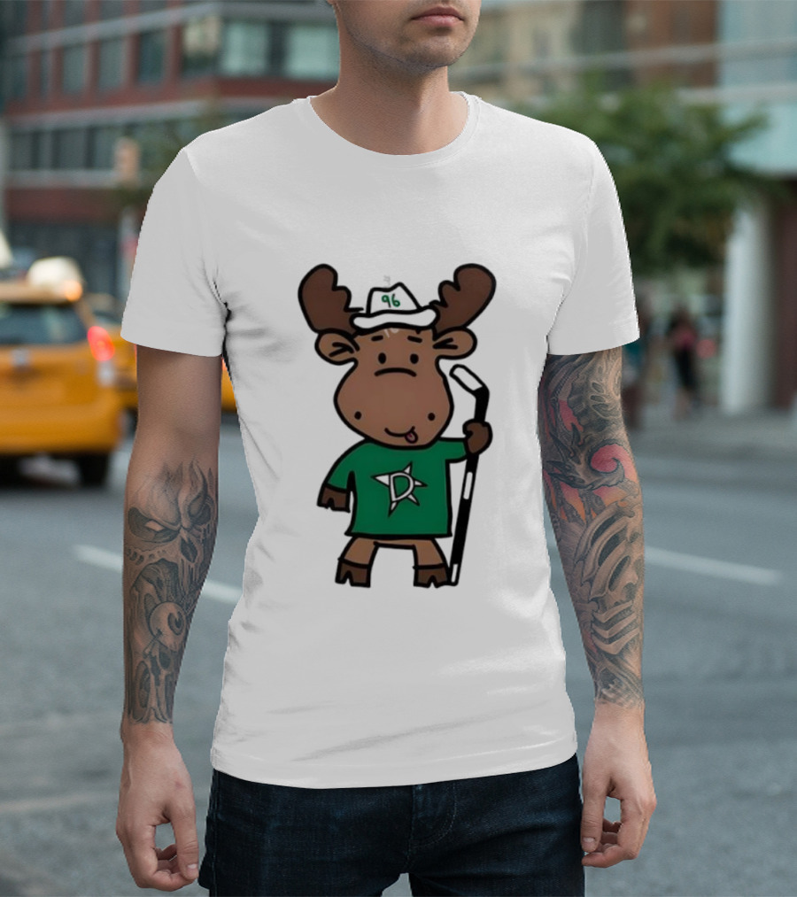 Doodle Moose Has Entered The Chat Dallas Stars Hockey Fan Art T-Shirt