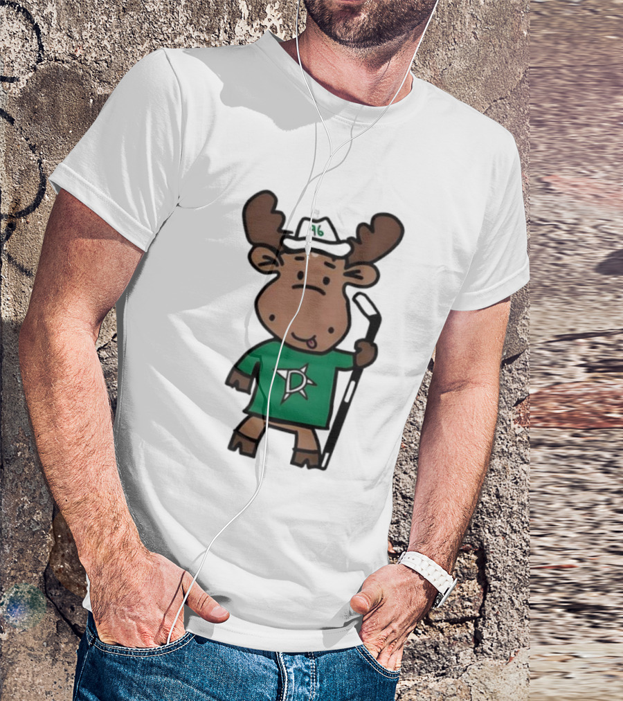 Doodle Moose Has Entered The Chat Dallas Stars Hockey Fan Art T-Shirt