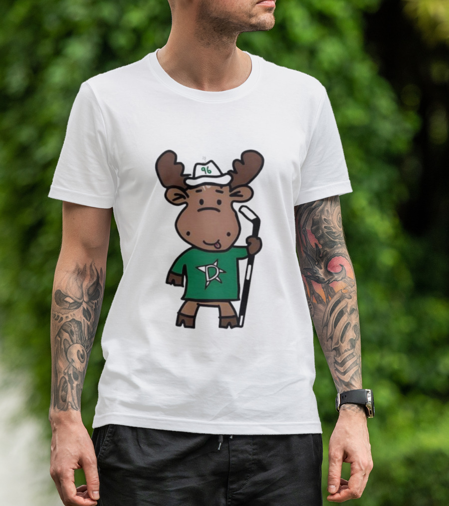 Doodle Moose Has Entered The Chat Dallas Stars Hockey Fan Art T-Shirt