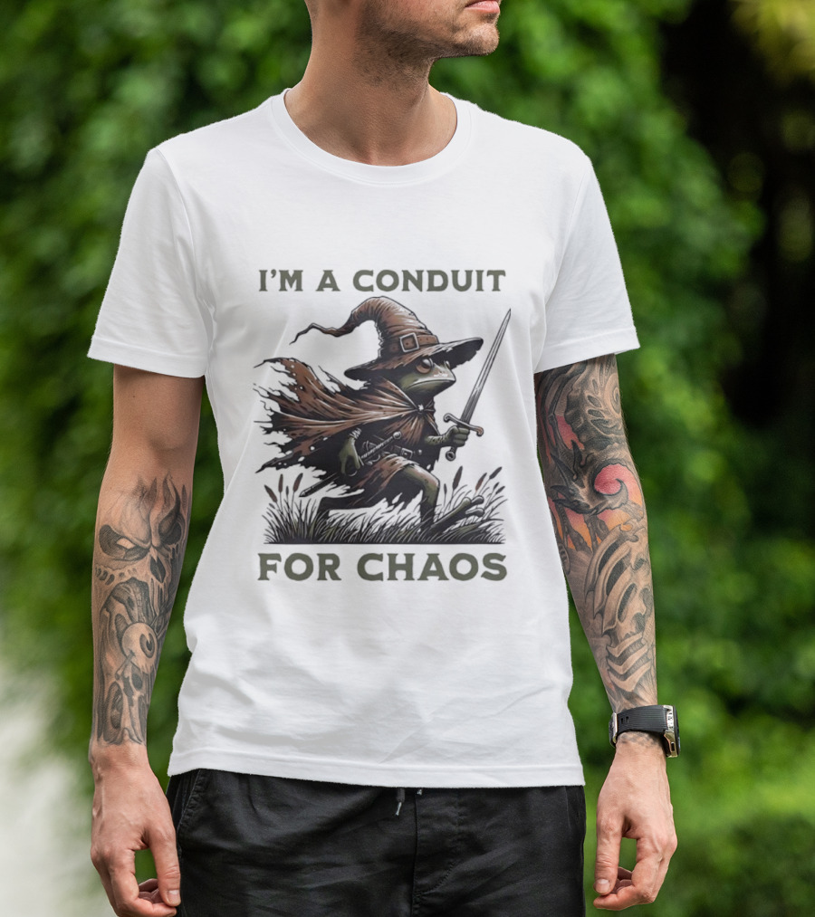 I'm A Conduit For Chaos Frog Wizard Sword T-Shirt