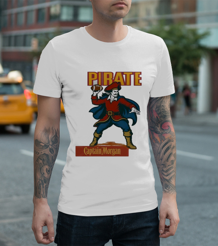 Captain Morgan Pirate Football Throwback T-Shirt