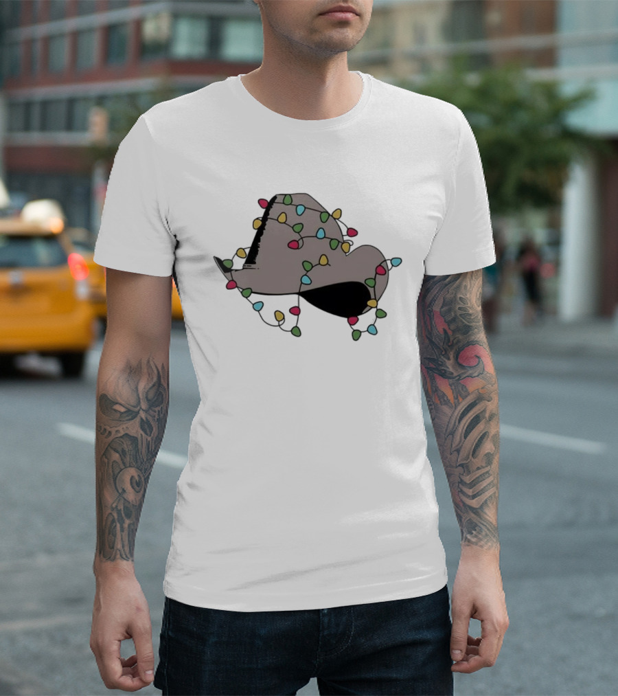 Dwight Yoakam Christmas Light Cowboy Hat Holiday String Lights T-Shirt