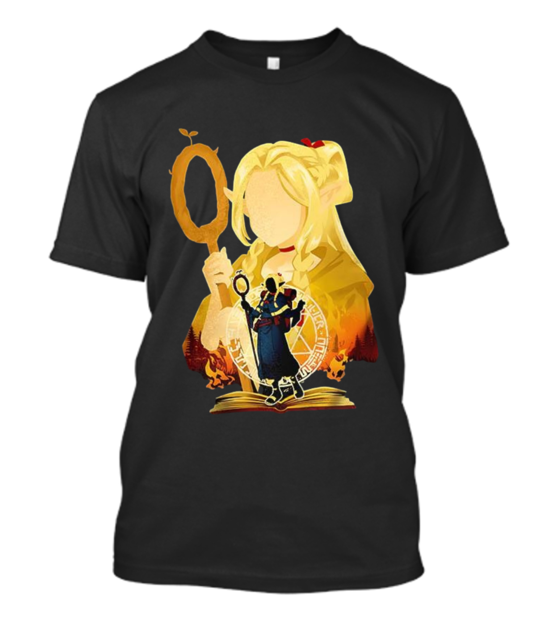 Marcille Donato Delicious In Dungeon Anime Arcane Revival Character With Magic Staff T-Shirt