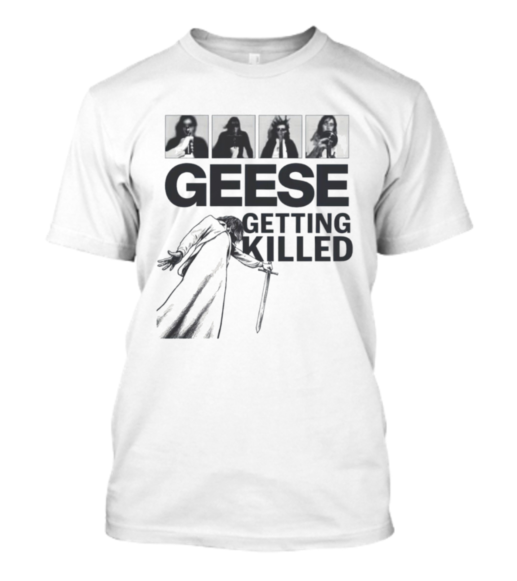 Geese Getting Killed Band Album Cover Style T-Shirt