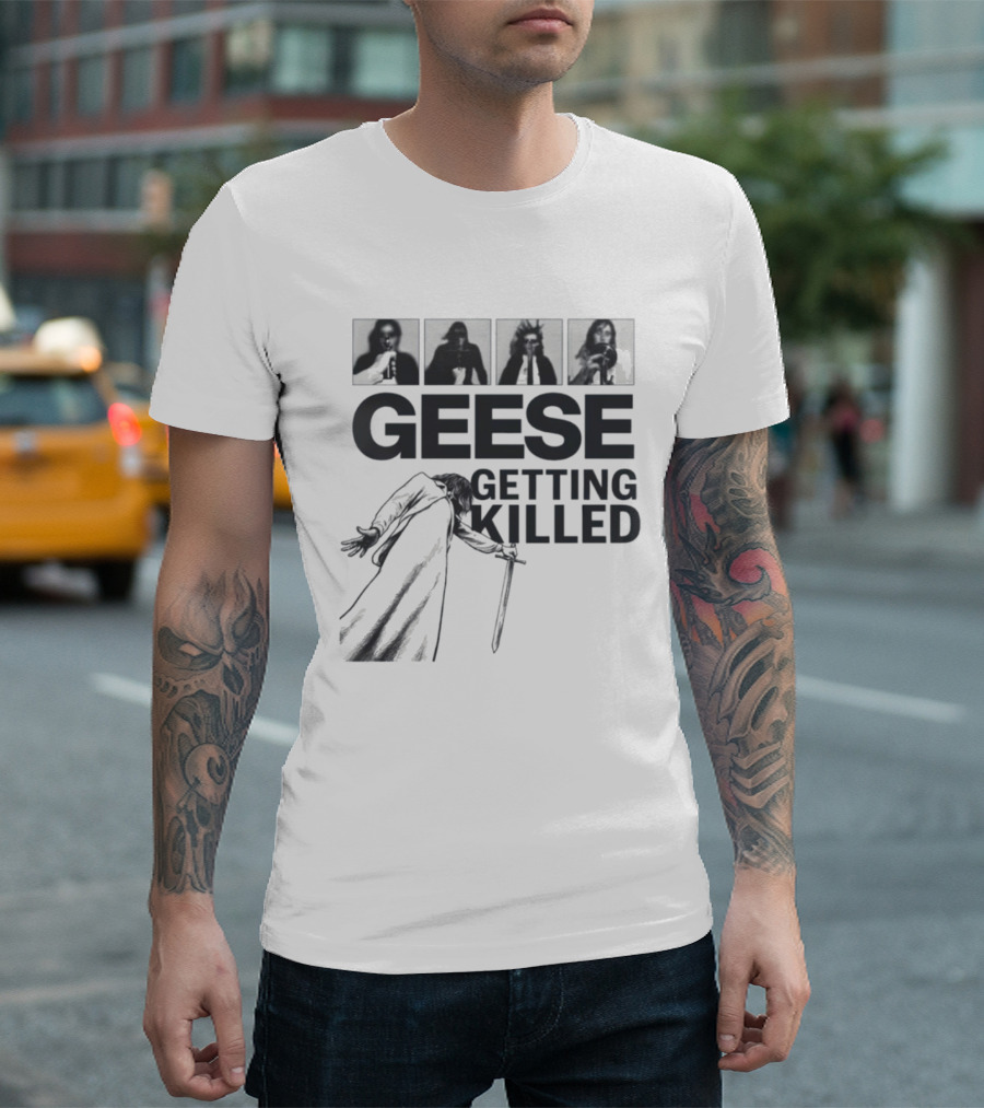 Geese Getting Killed Band Album Cover Style T-Shirt