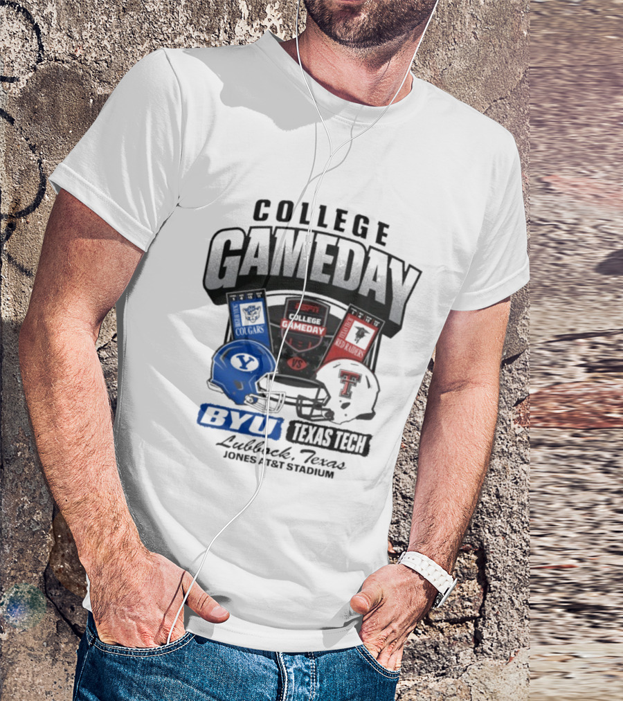 BYU Cougars Vs Texas Tech Red Raiders College Gameday ESPN Jones AT&T Stadium Lubbock Texas T-Shirt