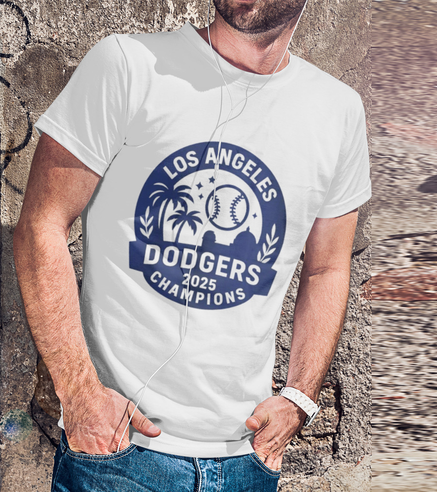 Los Angeles Dodgers 2025 Champions MLB Baseball Palme Stars Vintage Style T-Shirt