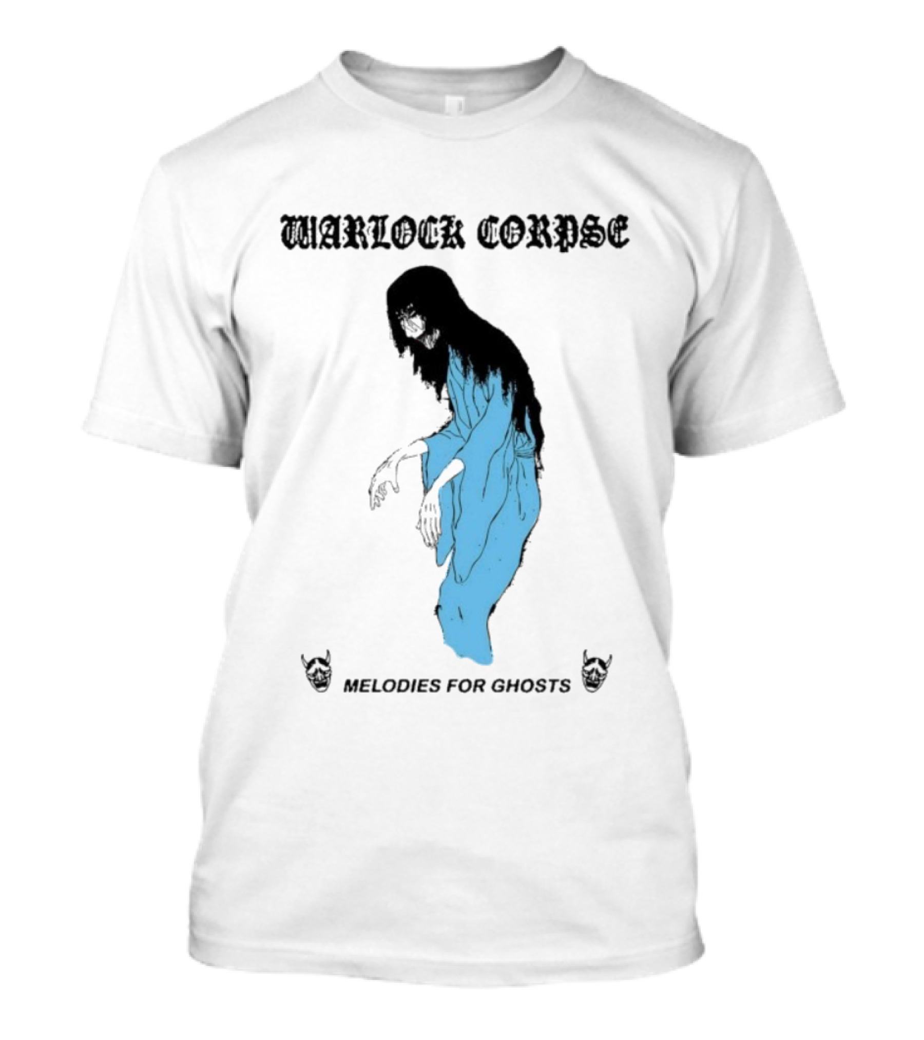 Warlock Corpse Melodies For Ghosts Eerie Blue Spirit Apparition T-Shirt
