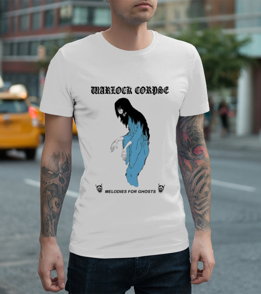 Warlock Corpse Melodies For Ghosts Eerie Blue Spirit Apparition T-Shirt