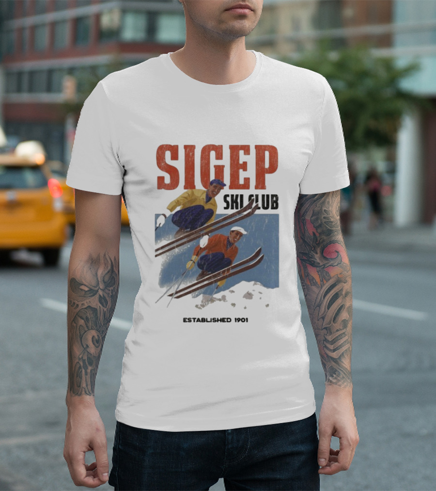 SIGEP Ski Club Est 1901 Sigma Phi Epsilon Retro Style T-Shirt
