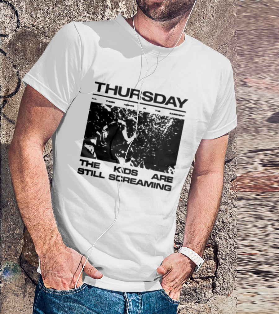 Thursday The Kids Are Still Screaming Grunge Style Vintage Comic Face T-Shirt