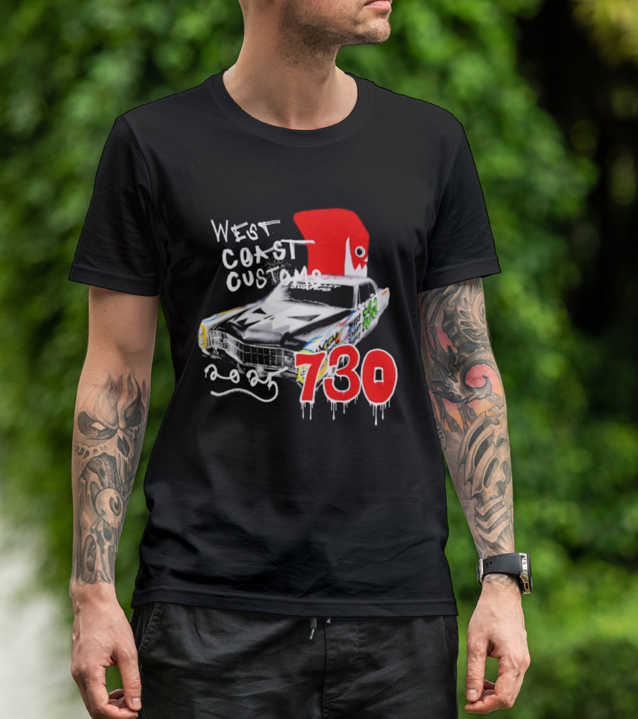 West Coast Customs 2025 Car With Red Shark Fin 730 T-Shirt