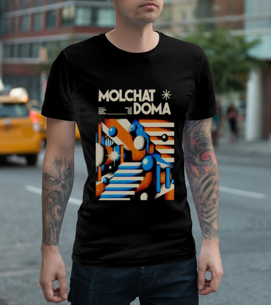 Molchat Doma Veltrac Music Festival 2025 Retro Futuristic Geometric Design T-Shirt