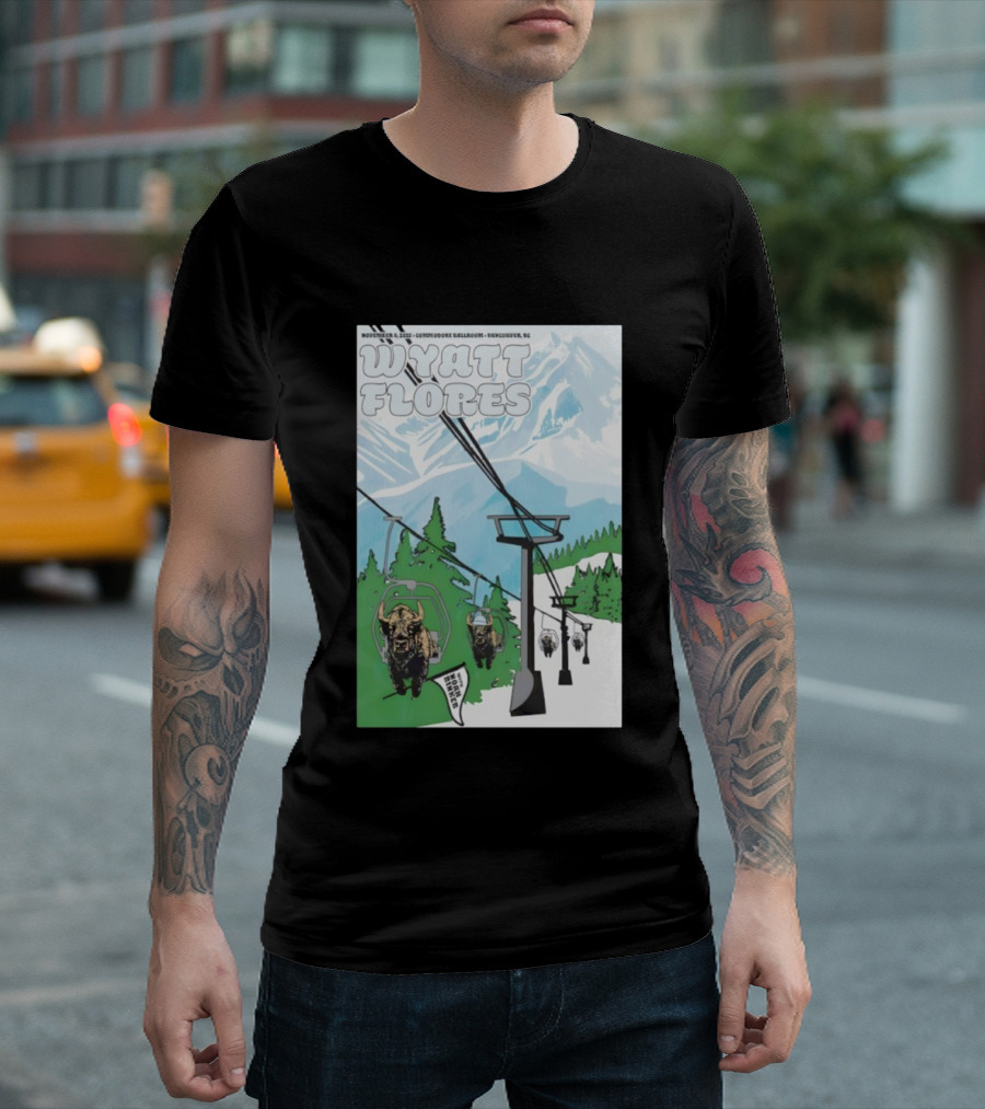 Wyatt Flores Nov 8 2025 Commodore Ballroom Vancouver BC Ski Lift Buffalo Artwork T-Shirt