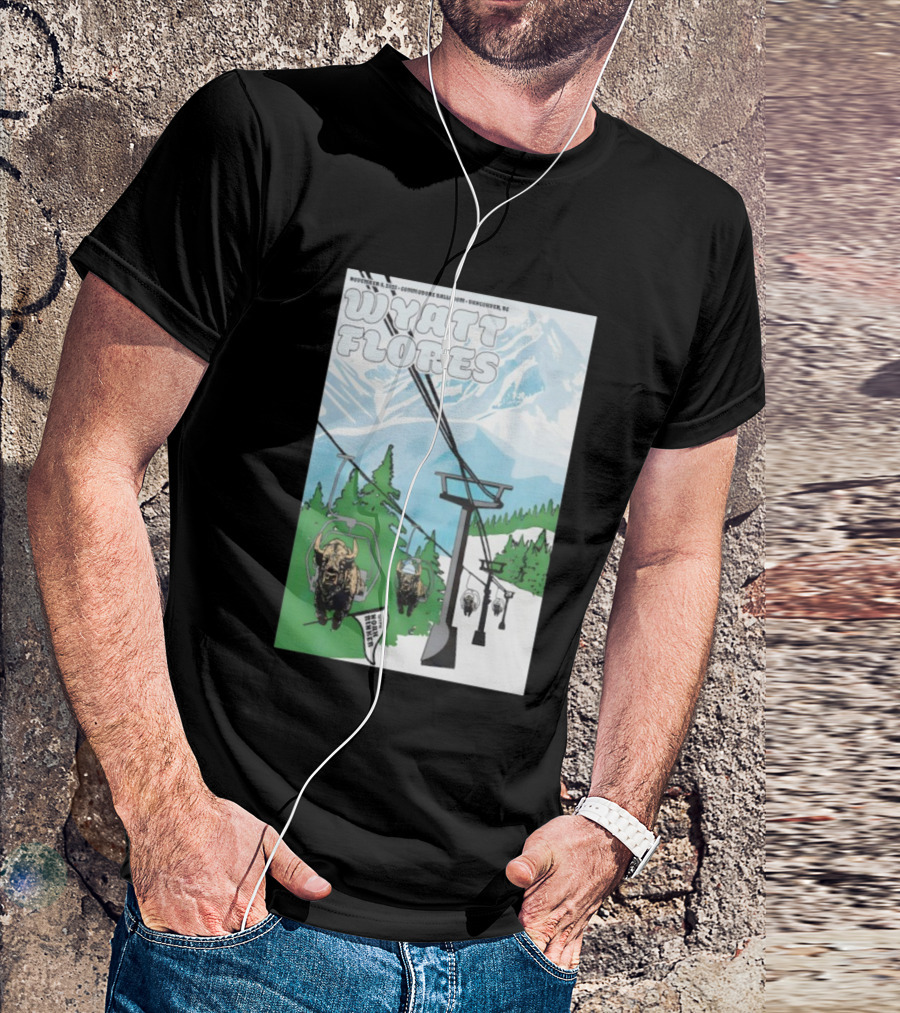 Wyatt Flores Nov 8 2025 Commodore Ballroom Vancouver BC Ski Lift Buffalo Artwork T-Shirt