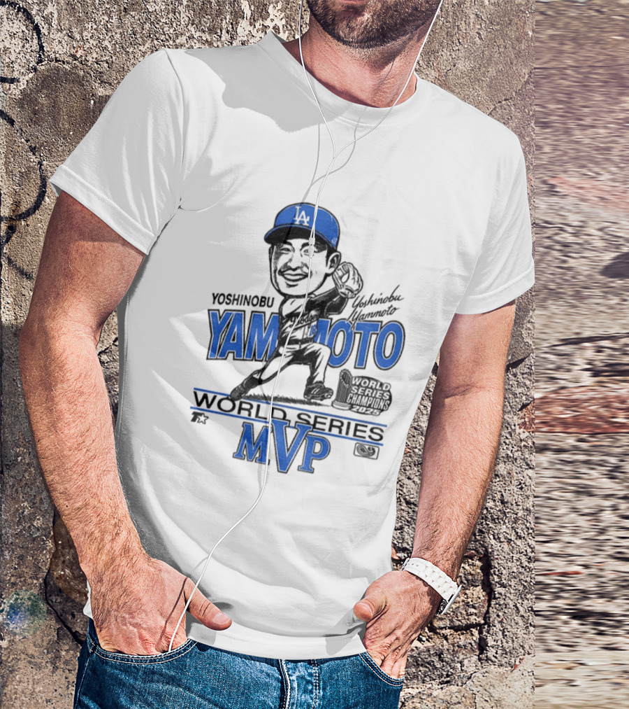 Yoshinobu Yamamoto Los Angeles Dodgers World Series MVP 2025 Baseball Caricature T-Shirt