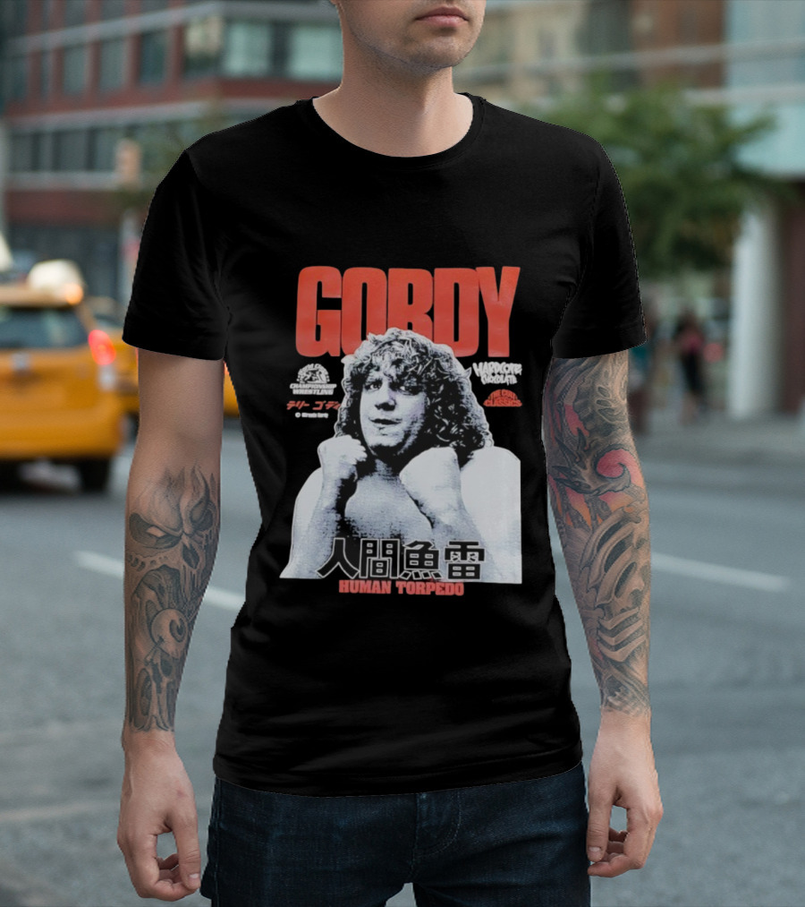 Gordy Human Torpedo Terry Championship Wrestling Hardcore Legend T-Shirt