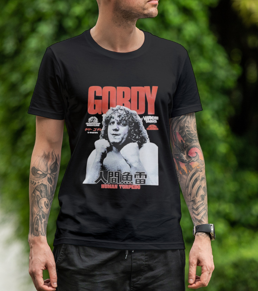 Gordy Human Torpedo Terry Championship Wrestling Hardcore Legend T-Shirt