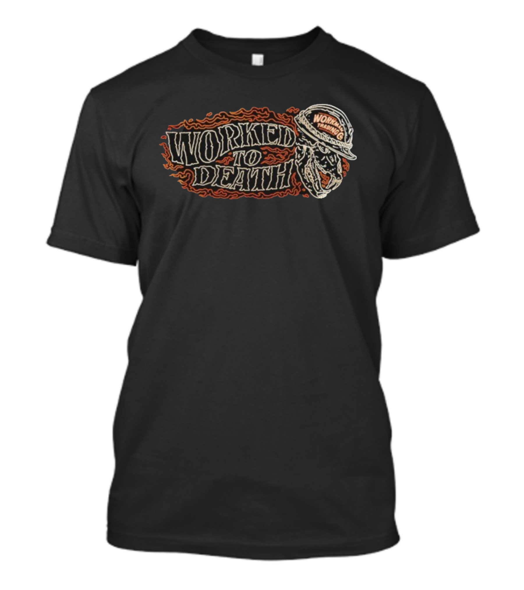Worked To Death Workman Trading Co Snake Skull With Hard Hat T-Shirt
