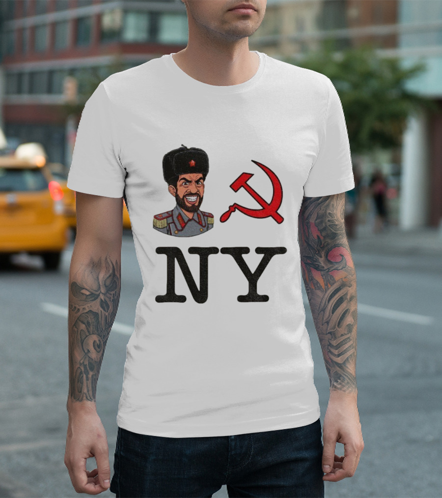 NY Communist Party Zohran Mamdani Imagery With Hammer And Sickle T-Shirt