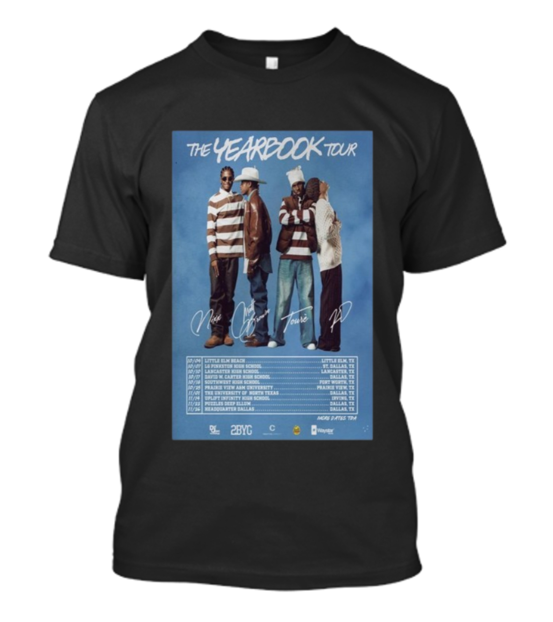 The Yearbook Tour 2025 2BYG Little Elm Dallas Texas High Schools T-Shirt
